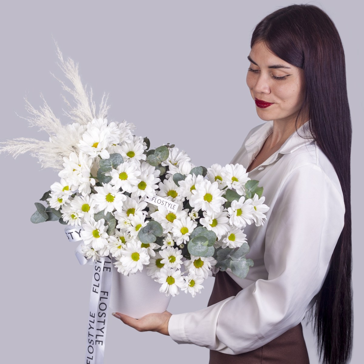 buket hrizantem v korobke 5